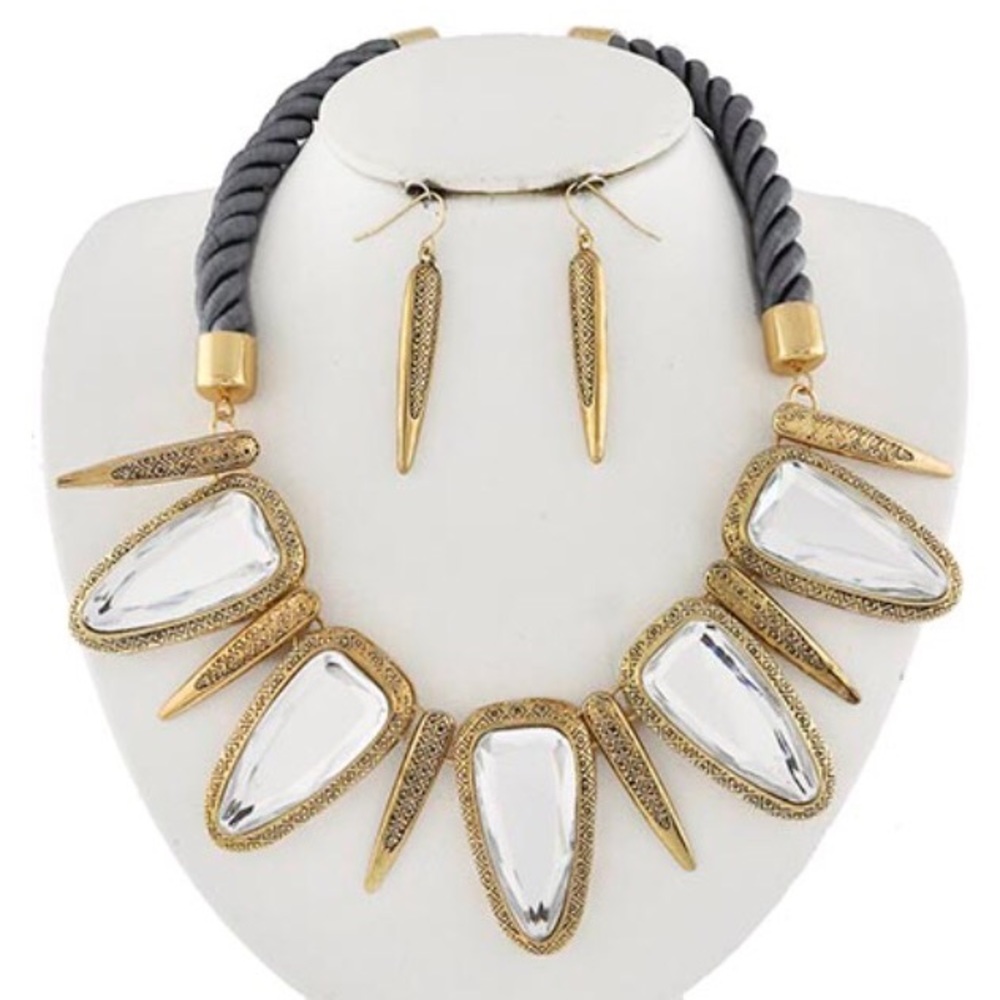 Gold and Crystal Necklace